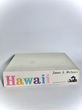 Hawaii Hardcover Book - James A. Michener First Printing Colorful Lettering